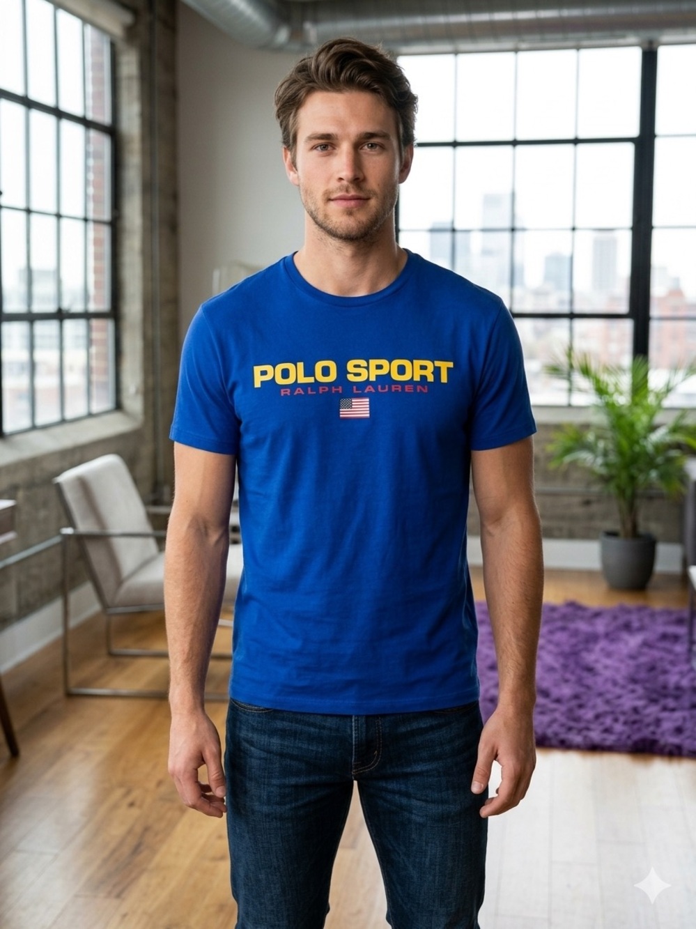 Polo by Ralph Lauren Royal Blue Polo Sport Logo Tee - 2XLT